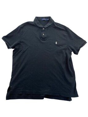 Polo Ralph Lauren Mens Polo Shirt XL Black Short Sleeve Classic Casual Cotton